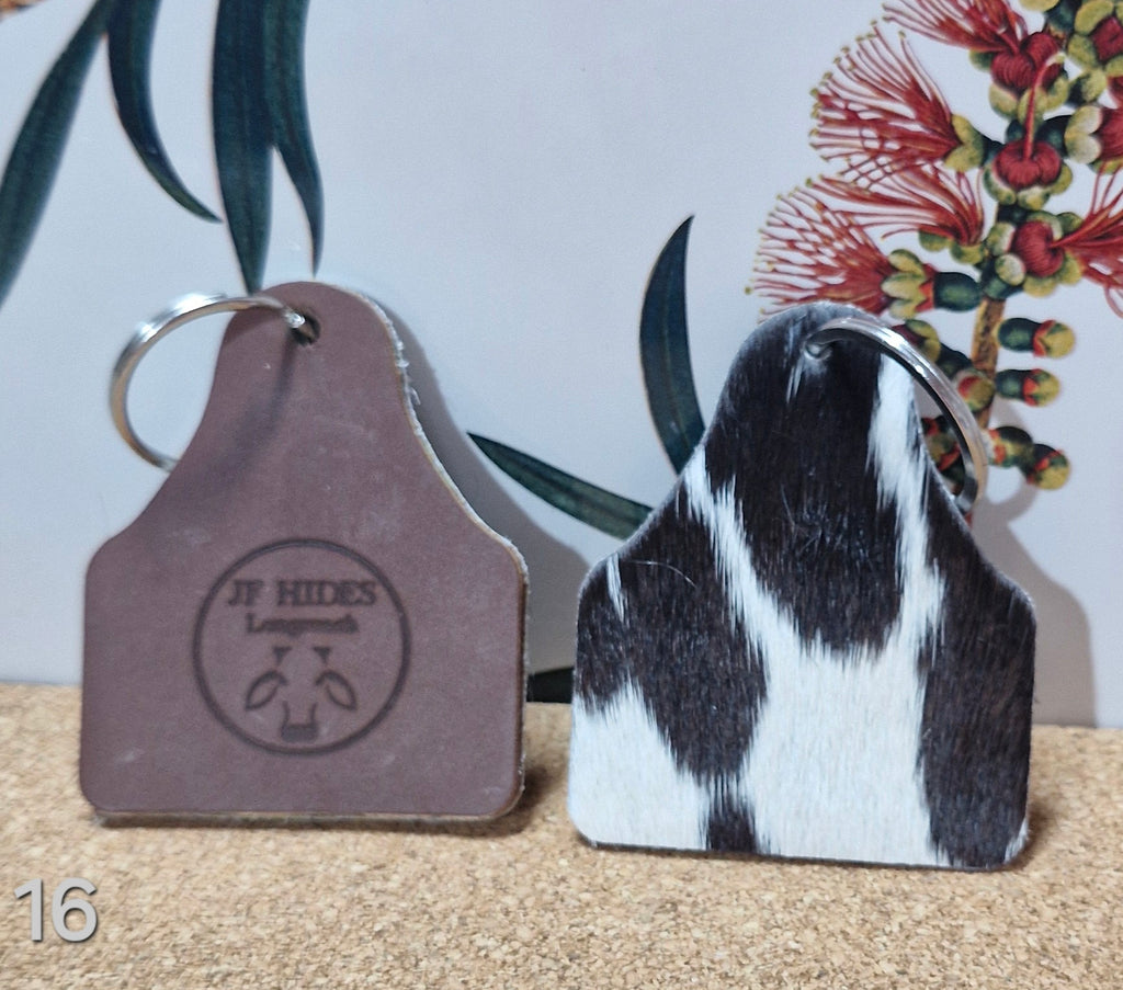 Cowhide Tag keyring KR_16