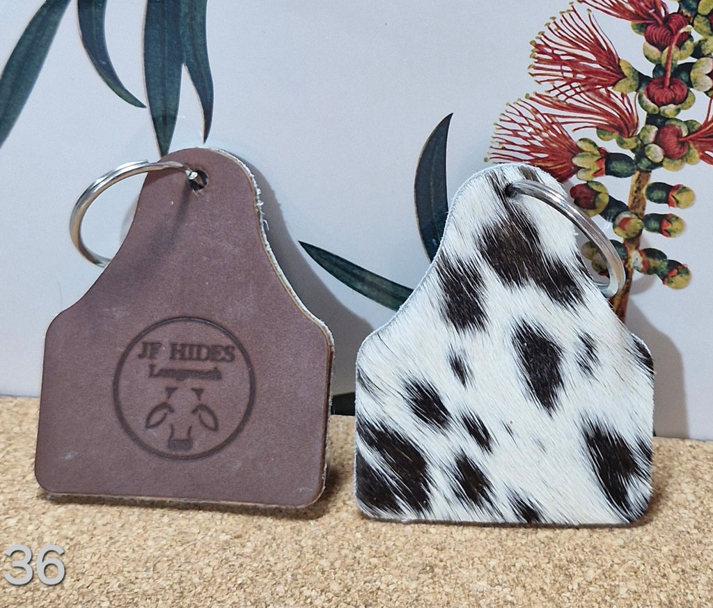 Cowhide Tag keyring KR_36