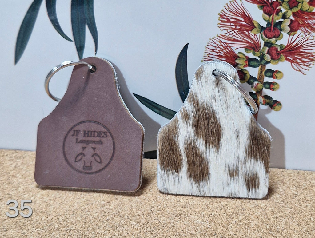 Cowhide Tag keyring KR_35