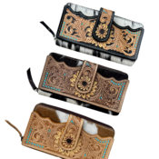 Sunflower Tooled Wallet - Tan, Brown or Black