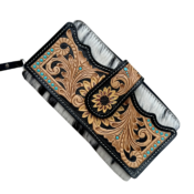 Sunflower Tooled Wallet - Tan, Brown or Black