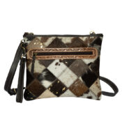Cowhide Patchwork Bag - Tan, Brown or Black