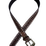 Belt tooled leather Small - Tan or Brown