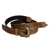 Tooled Bag Strap - Tan or Brown
