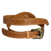 Tooled Bag Strap - Tan or Brown