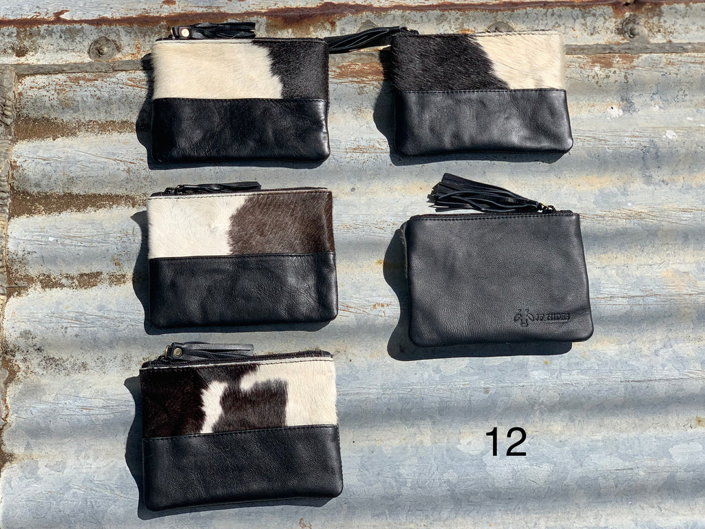 Lucky Dip Coin Purse _ 12 (Black leather and hide)