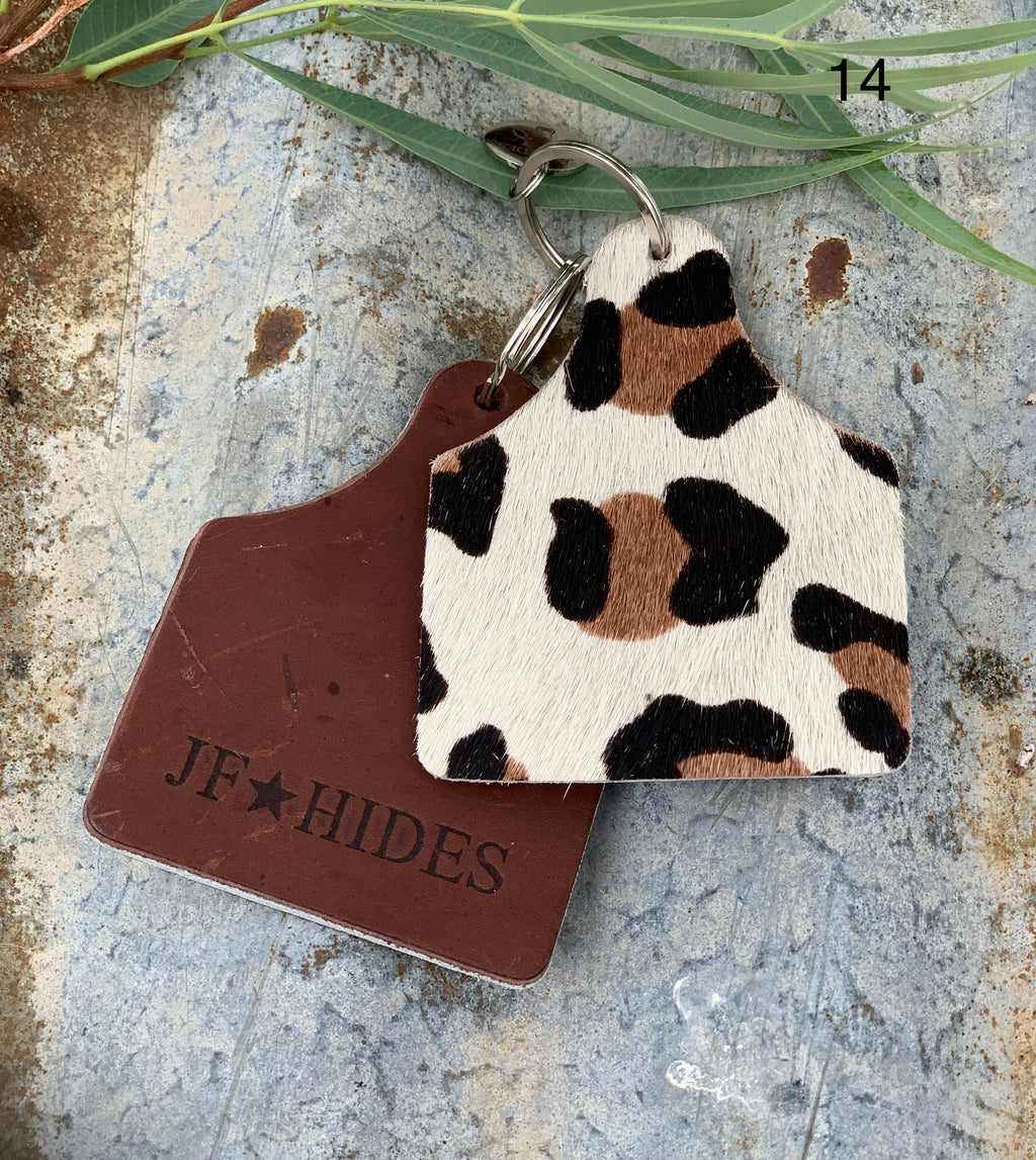 Cow Hide Key Tags _ No 14