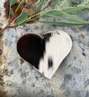 Cow Hide Heart Key Tags _ No 22