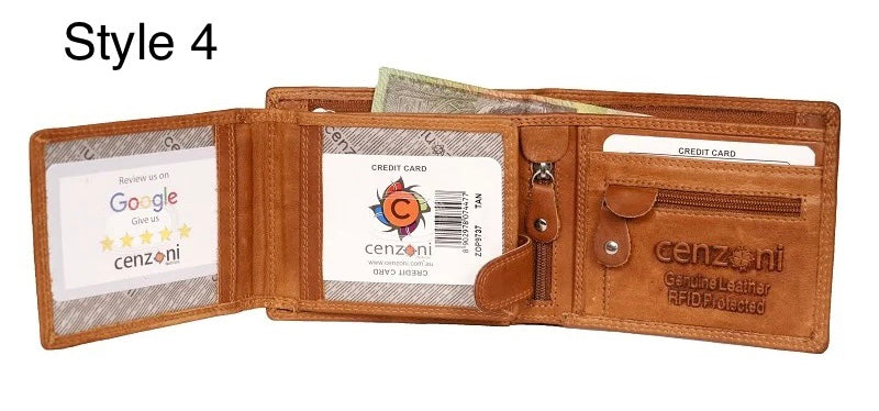 Cenzoni Mens Wallet _ Style 4 _ Tan