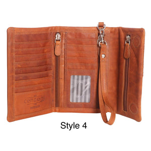 Ladies Hide Wallet _ Style 4 _ Tan #3