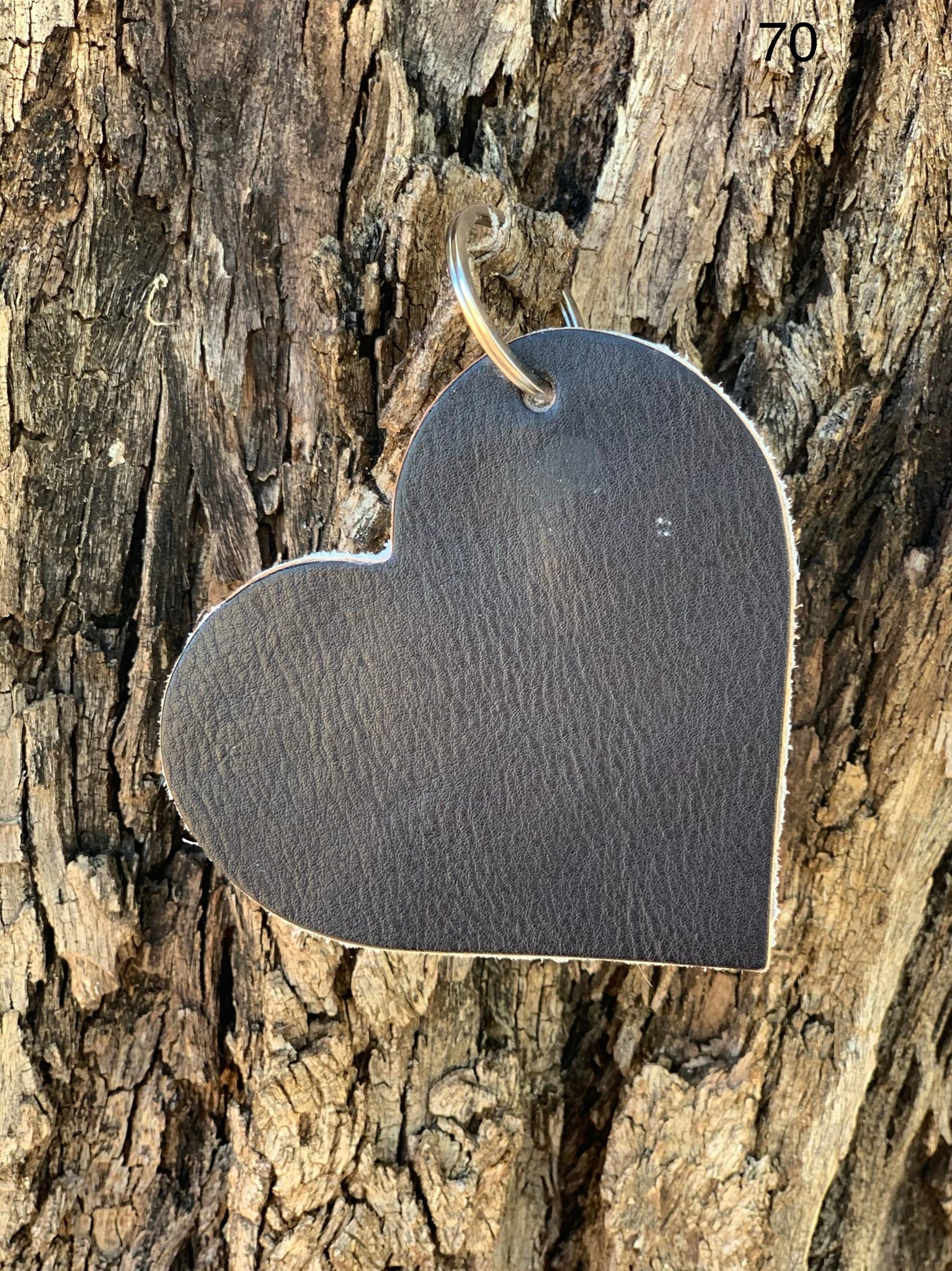 Cow Hide Heart Key Tags(Flat) _ No  70