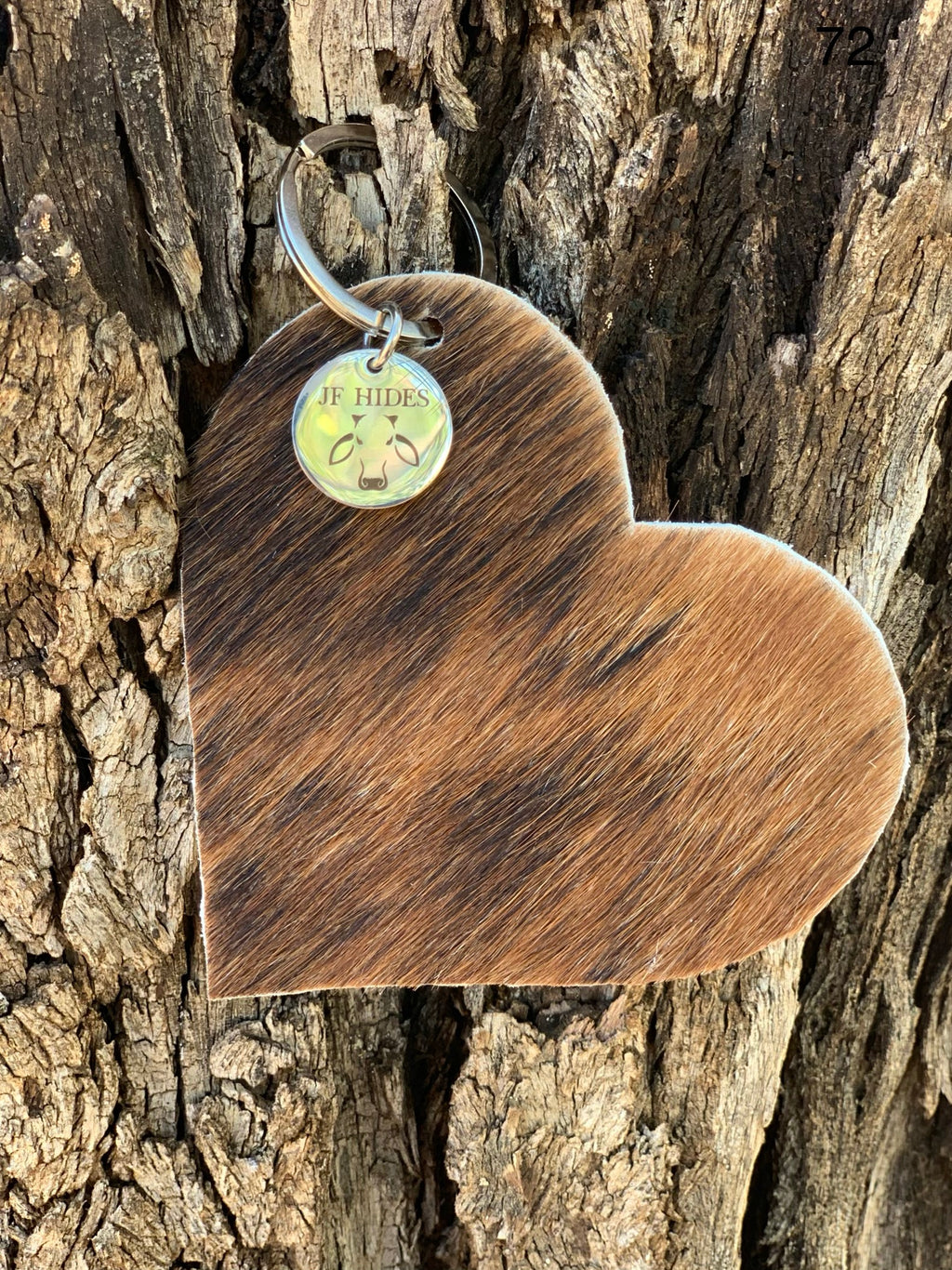 Cow Hide Heart Key Tags(Flat) _ No  72