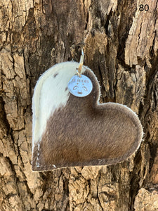 Cow Hide Heart Key Tags _ No  80