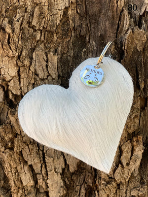 Cow Hide Heart Key Tags _ No  80