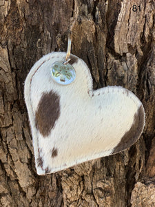 Cow Hide Heart Key Tags _ No  81