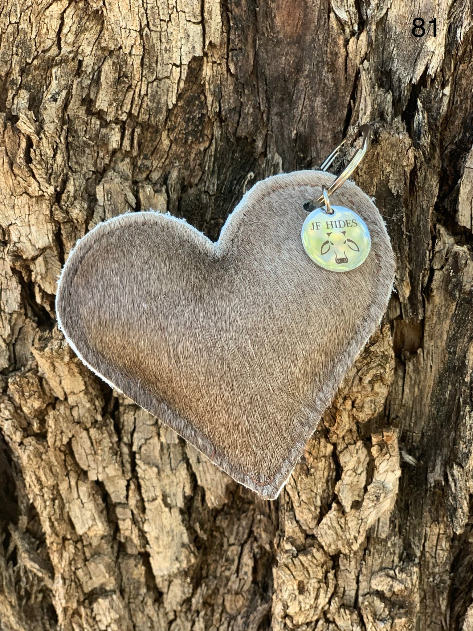 Cow Hide Heart Key Tags _ No  81