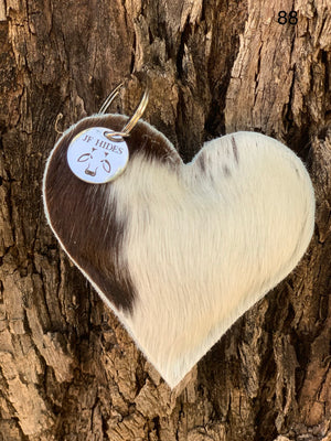 Cow Hide Heart Key Tags _ No  88