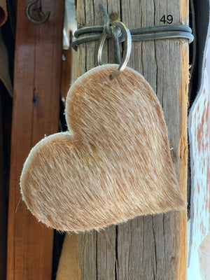 Cow Hide Heart Key Tags _ No  49