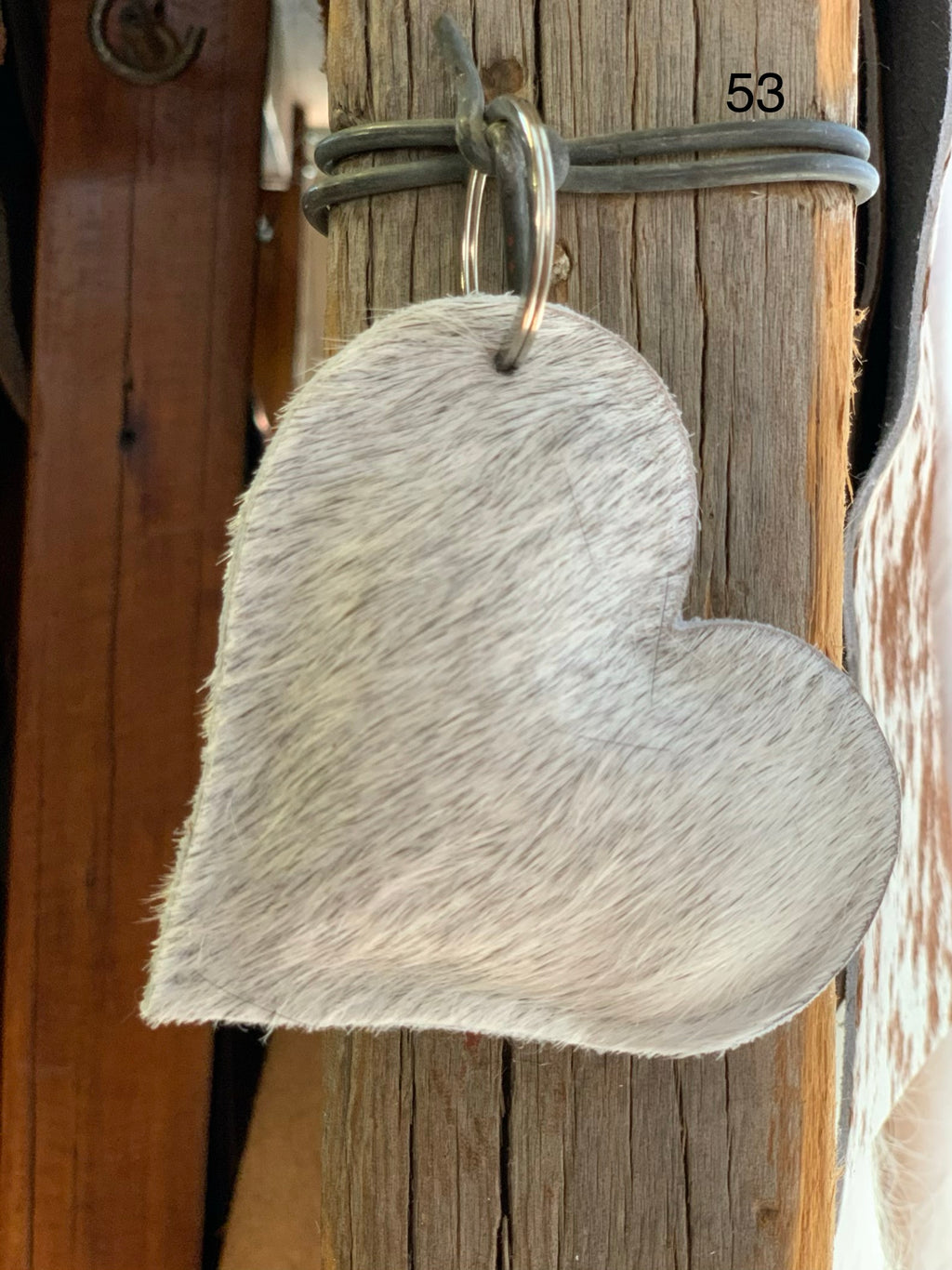 Cow Hide Heart Key Tags _ No  53