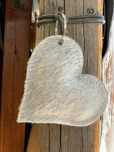 Cow Hide Heart Key Tags _ No  53