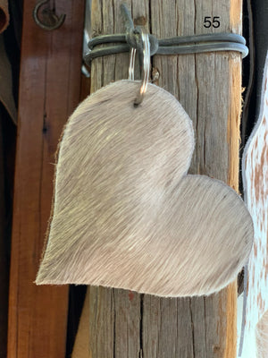 Cow Hide Heart Key Tags _ No  55