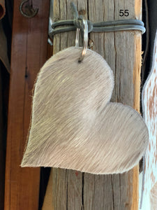 Cow Hide Heart Key Tags _ No  55