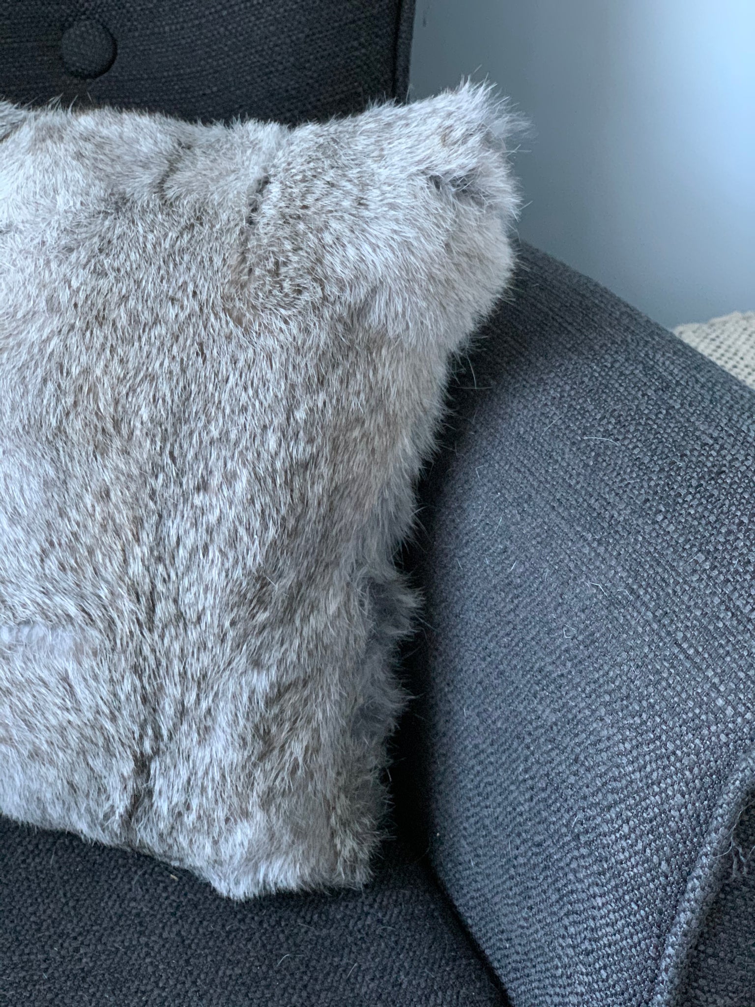 Grey Rabbit Cushion - Lumbar