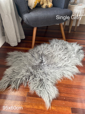 Mongolian Hide _ Single Grey